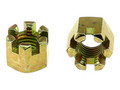 Корончатая шестигранная гайка DIN935 желтый цинк М33 rrrr