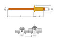 Заклепка вытяжная 3,0х8 (медь/бронза) стандартный бортик  Qonnect 10CB13008 rrrr