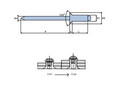 Заклепка вытяжная 3,2х14 (сталь/сталь) потайной бортик  Qonnect 10SS43214 rrrr
